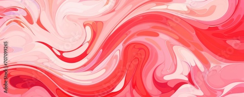 Pastel red seamless marble pattern with psychedelic swirls