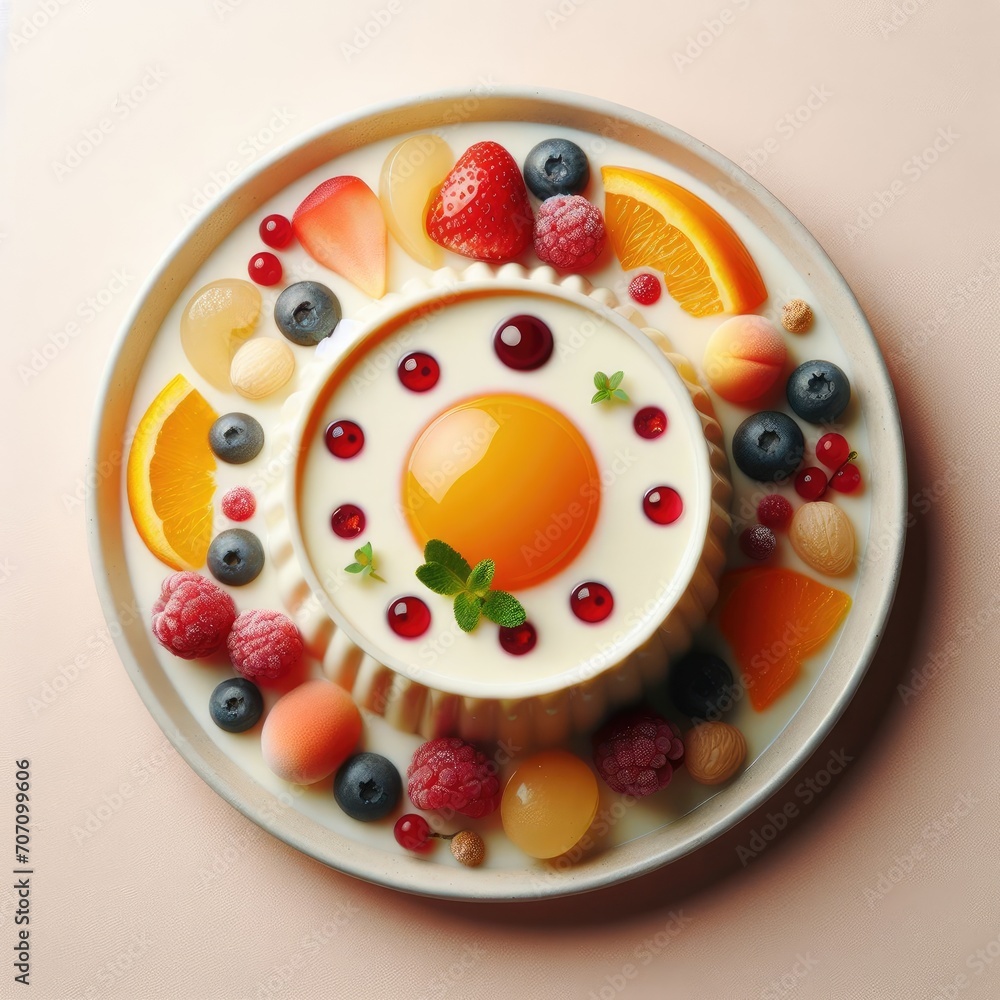 breakfast with berries and yogurt