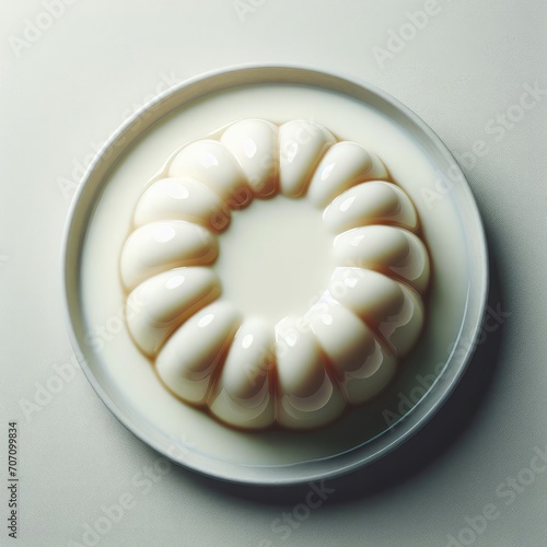 close up of a white cake tiramisu on a plate