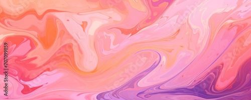 Pastel vermilion seamless marble pattern with psychedelic swirls 