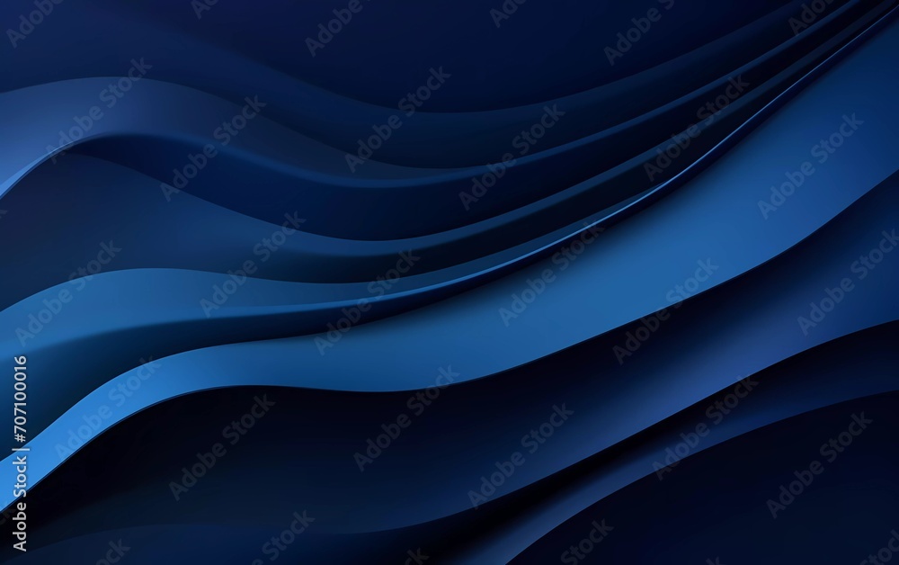 Dark blue paper waving abstract banner design. Wavy vector background. generative ai Dark blue paper waving abstract banner design. Wavy vector background. generative ai