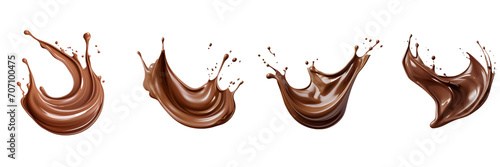 Set of Chocolate splash vector soggy transparent background  photo