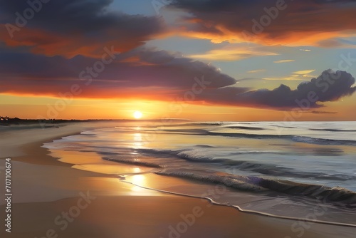 Beach with sunset 