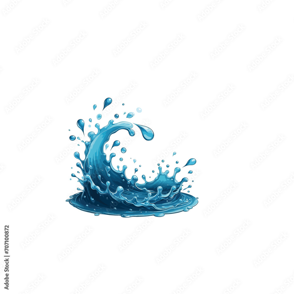 Water spill puddle and droplets vector
