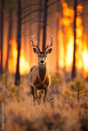 In the midst of devastation, a deer's grace and poise offer a glimmer of hope. © Stavros