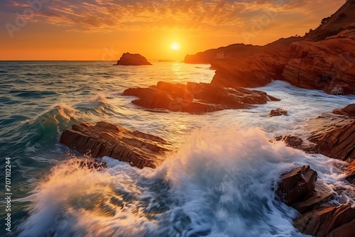 Beautiful seascape at sunset. Composition of nature