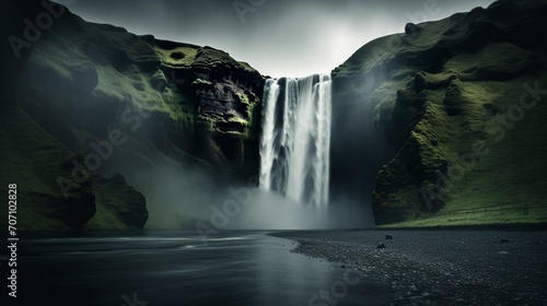 During the COVID outbreak, a long exposure picture of Skogafoss, an Icelandic waterfall, was taken without any people in it