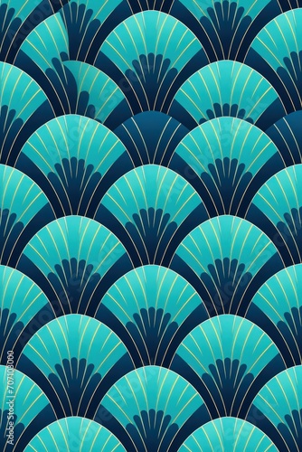 Peacock blue repeated soft pastel color vector art circle pattern