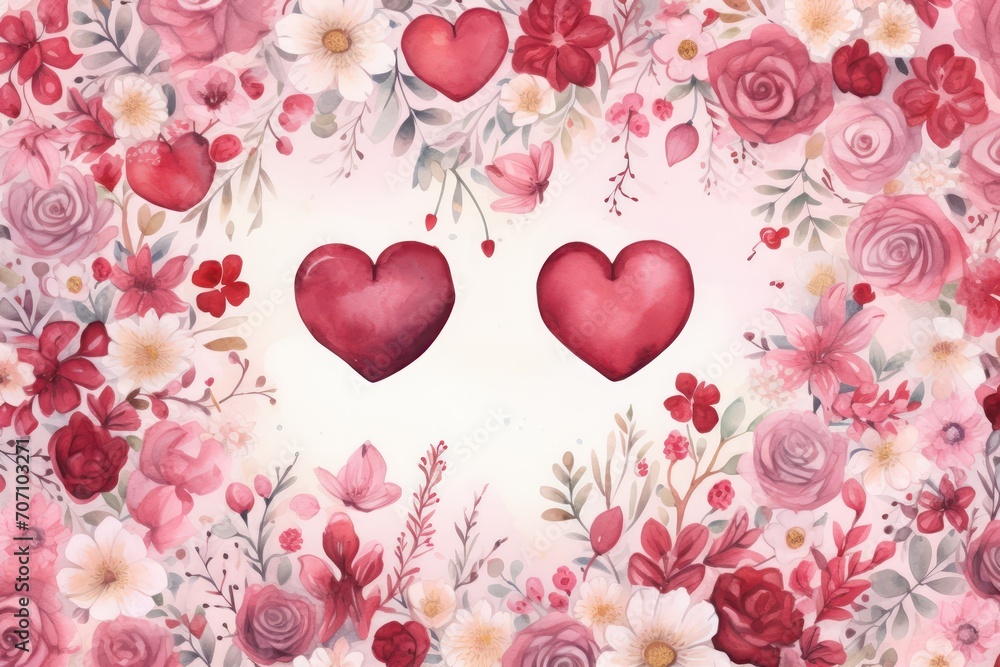a watercolor valentine's day card