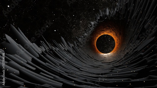 Paper craft black hole interstellar universe image Ai generated art