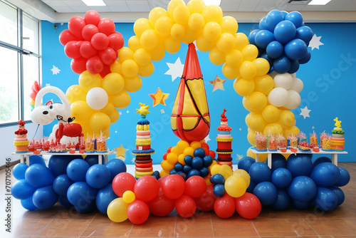 birthday theme balloon and decoration