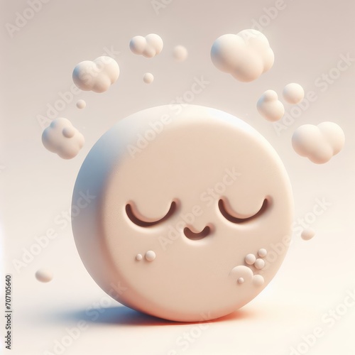 Dreamy Slumber: 3D Illustration of a Sleep Icon with Soft Elements.