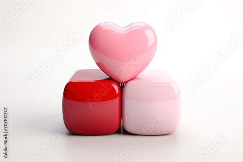 Close-up, 3d mockup of beautiful heart with minimal background © AITTHIPHONG