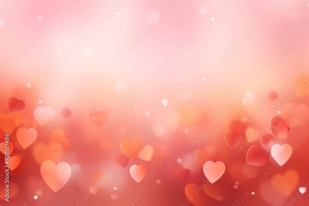 Valentine day background wallpaper. valentines day hearts decoration bokeh light blurry background. Generative AI