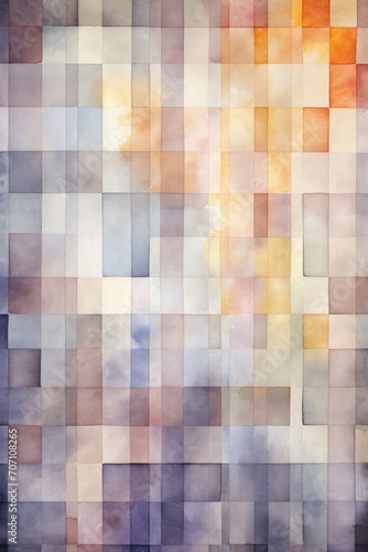Pewter vintage checkered watercolor background. 