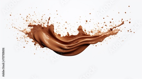 isolated brownish-hot cocoa or coffee splotch on a white background