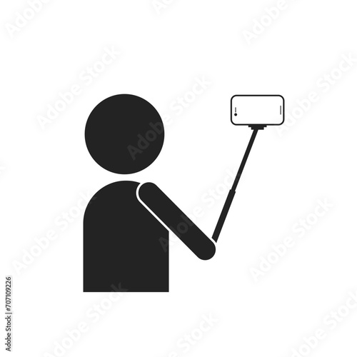 Isolated restriction sign of do not take a self portrait with selfie selfie, do not use camera, prohibition sign in red round crossed 