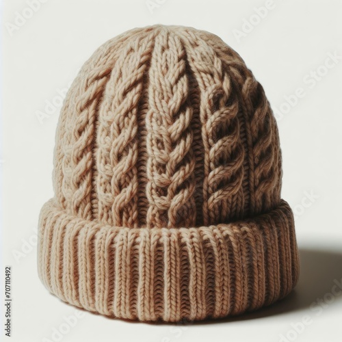 beige wool cap  