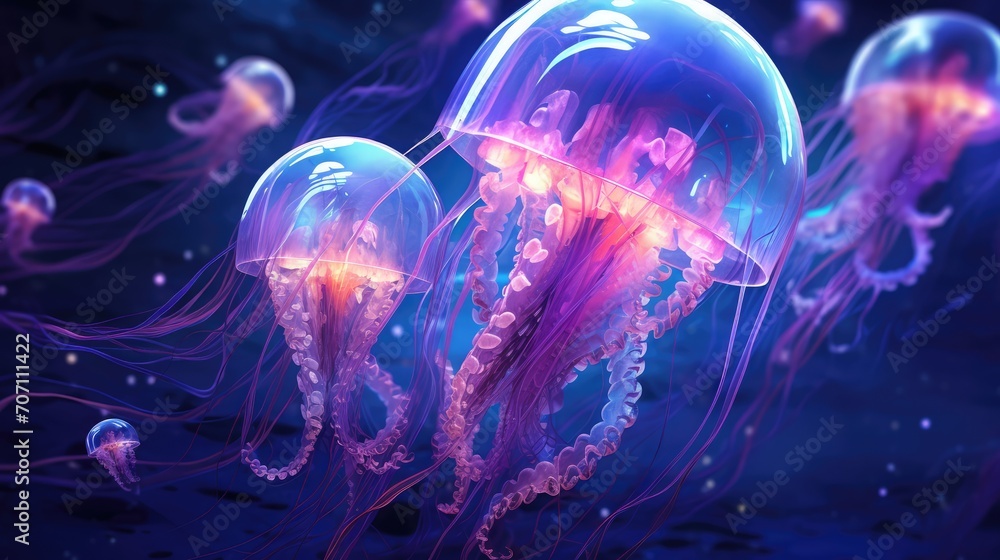 Naklejka premium jellyfish in the water