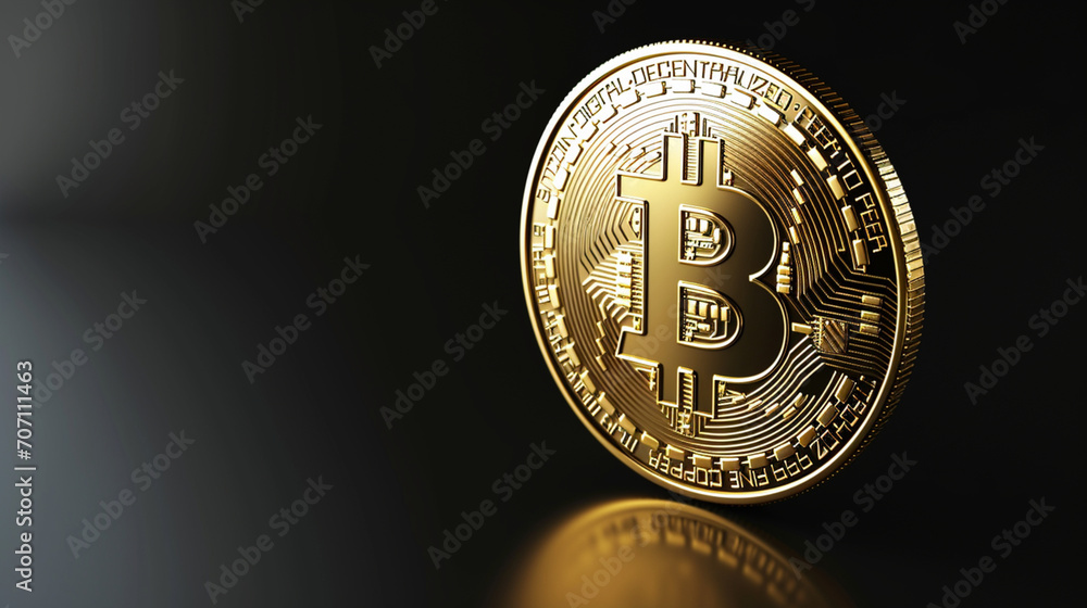 Coin with bitcoin symbol Coin with bitcoin symbol
