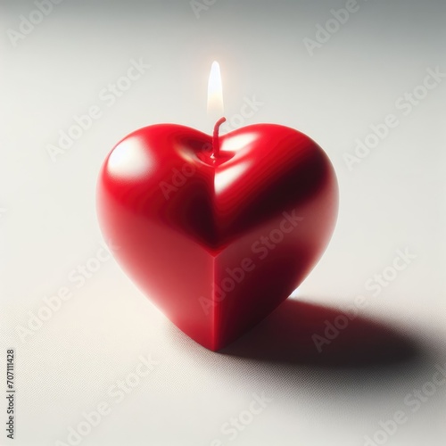 scented heart shaped candle seen from the side 