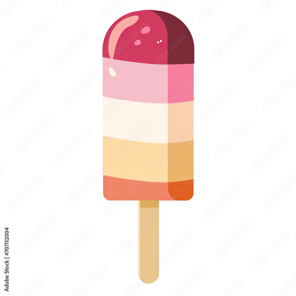 2D flat design illustration of a popsicle ice creams in flat pastel colors. Isolated on a white background. 2D flat design illustration of a popsicle ice creams in flat pastel colors. Isolated on a white background.