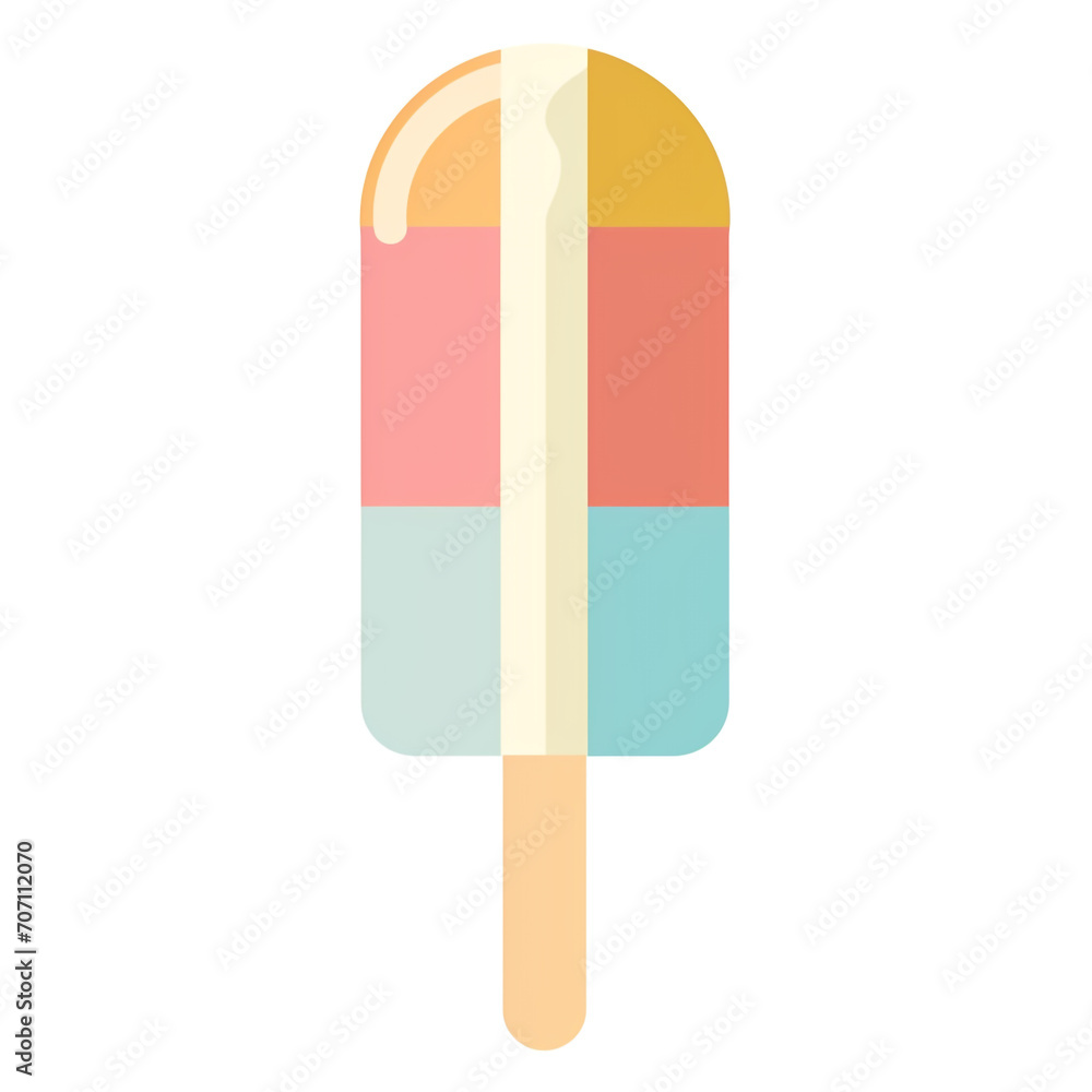 2D flat design illustration of a popsicle ice creams in flat pastel colors. Isolated on a white background. 2D flat design illustration of a popsicle ice creams in flat pastel colors. Isolated on a white background.