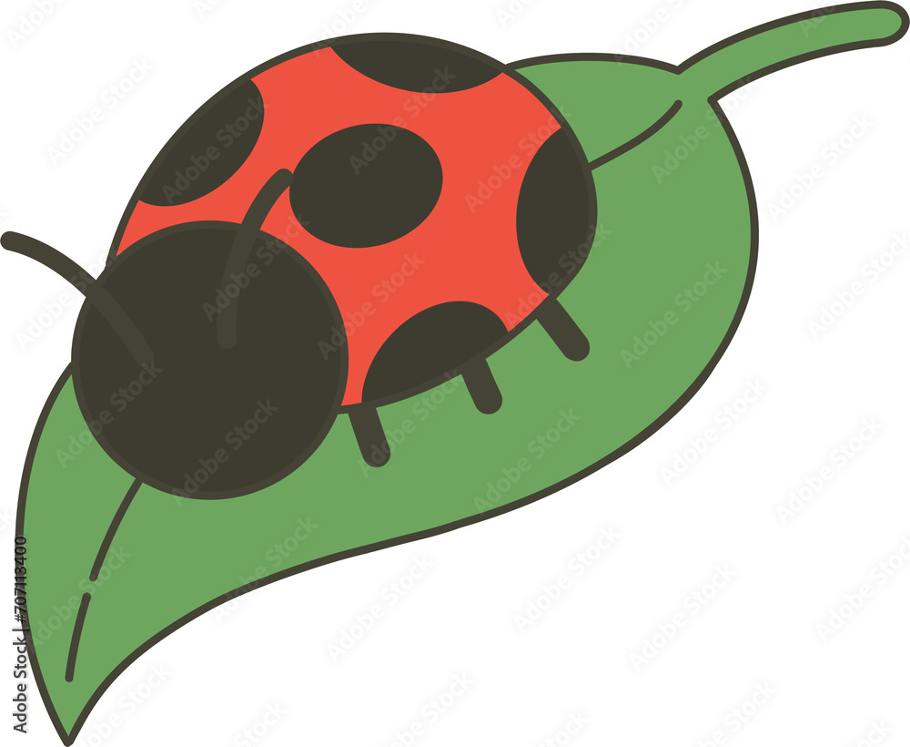 Obraz premium Ladybug Flat Illustration