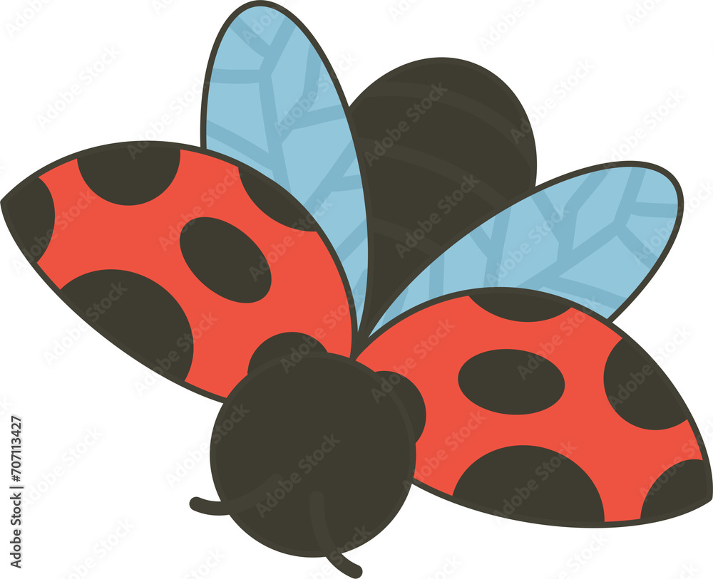 Fototapeta premium Ladybug Flat Illustration