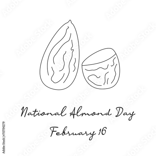 Good for celebrating National Almond Day, this single-line artwork