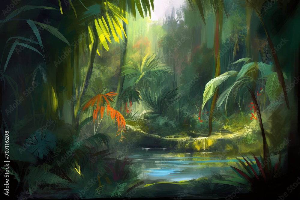 Obraz premium tropical jungle background