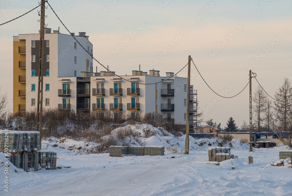building in winter building in winter