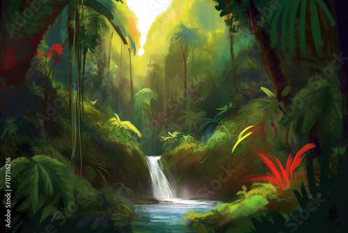 tropical jungle background © Edik