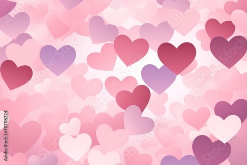 Valentine day background wallpaper. valentines day hearts decoration bokeh light blurry background. Generative AI