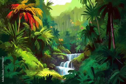 Fototapeta Naklejka Na Ścianę i Meble -  tropical jungle background