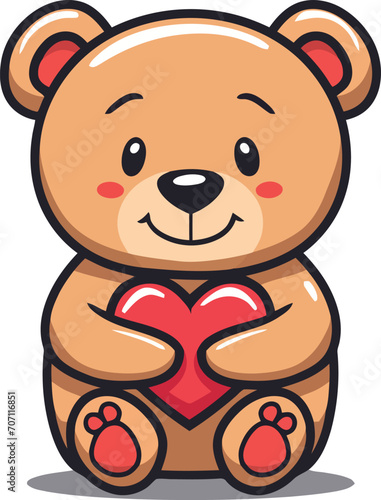 simpatici animali che tengono un cuore rosso, cane, gatto, orsetto 01