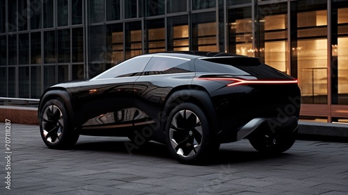 Suv sports coupe concept car black picture Ai generated art