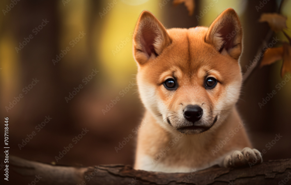 Puppy inuzuka, in the style of emotive expression, soft-focus technique

