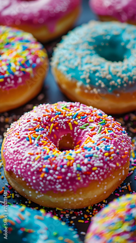 Abstract background with colorful donuts