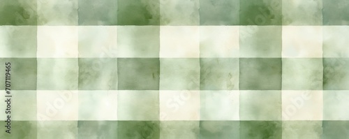 Sage vintage checkered watercolor background.