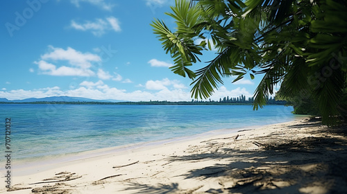beach with palm trees © Muhammad