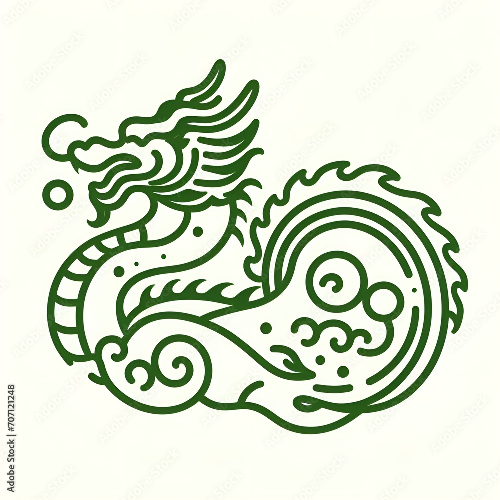 Chinese green dragon symbol of new year Chinese green dragon symbol of new year