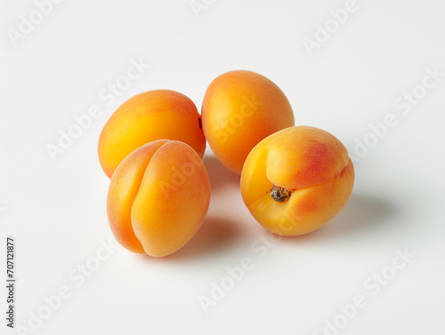 Apricot fruits isolated on white background. Minimalist style.