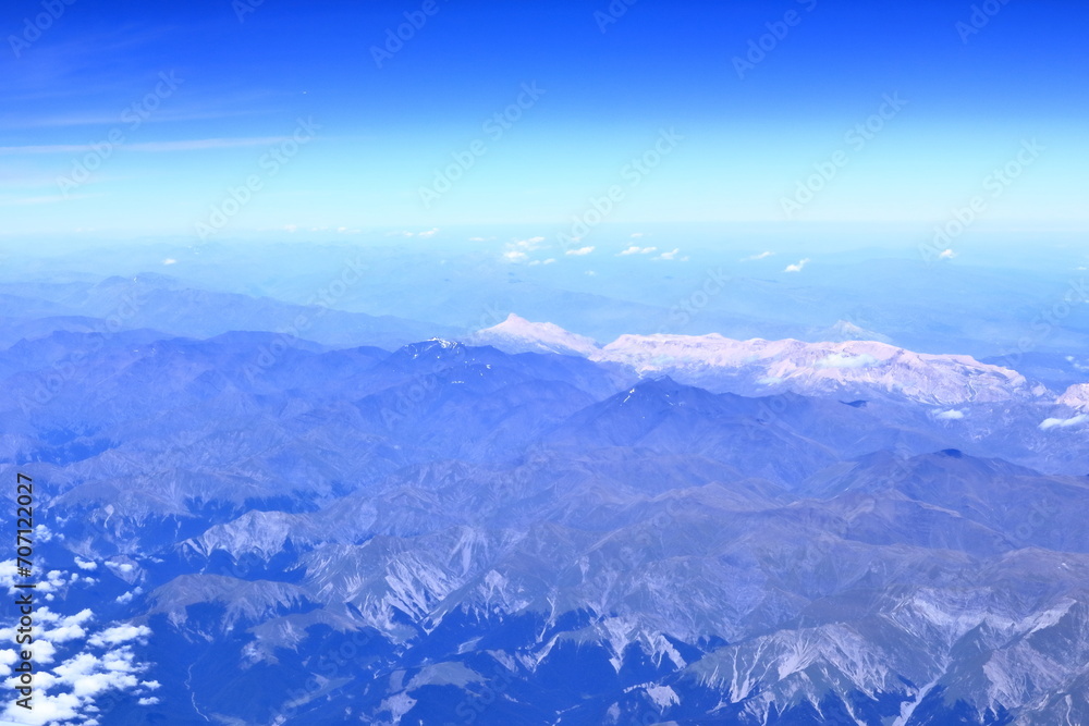 Obraz premium Caucasus mountains, view from the airplane window