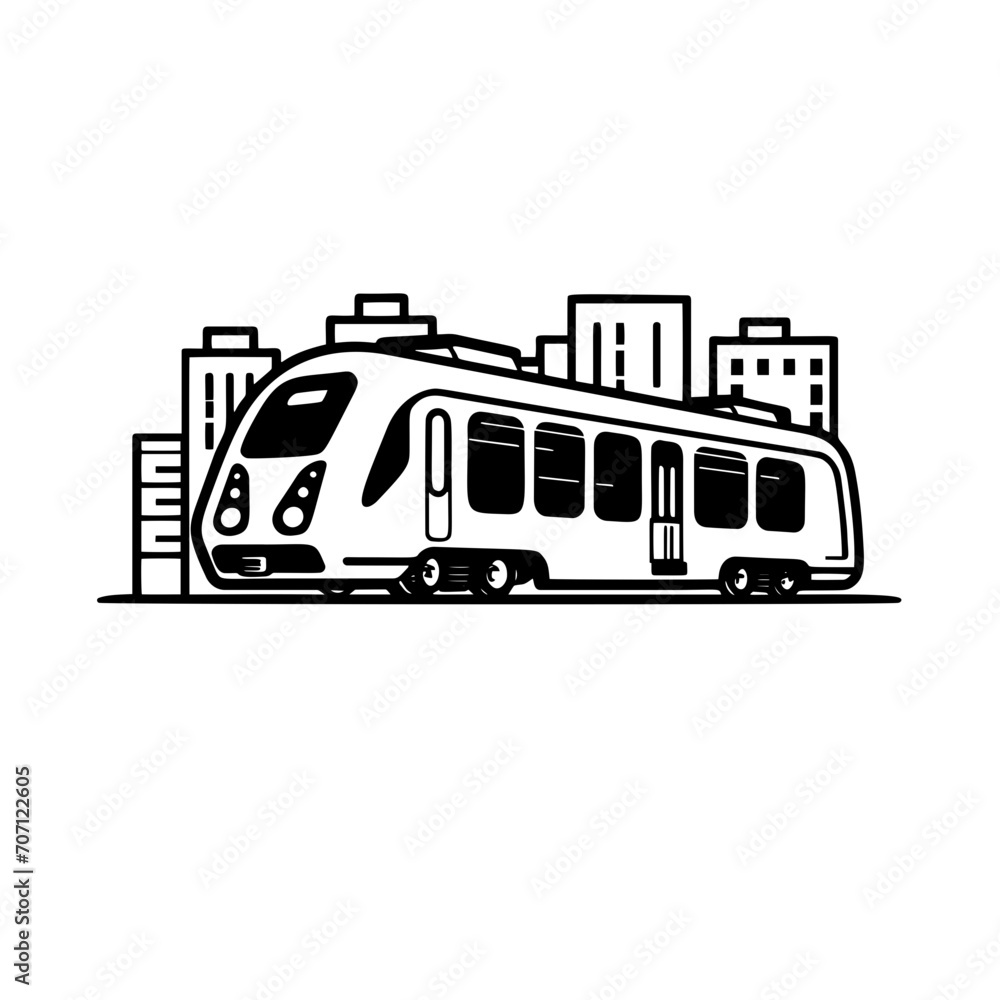 Futuristic train logo design vector template
