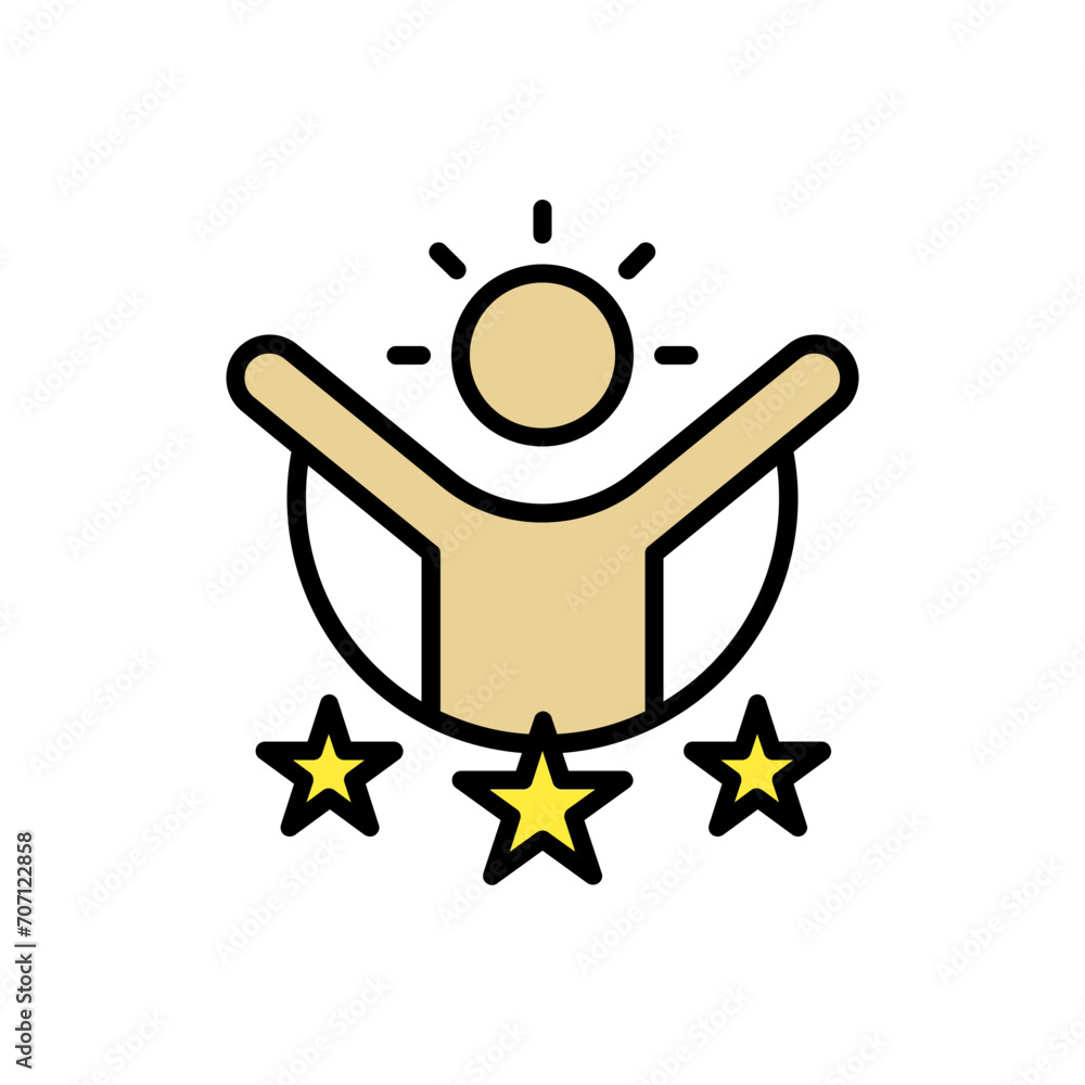 Self Confidence icon. lineal color icon Self Confidence icon. lineal color icon