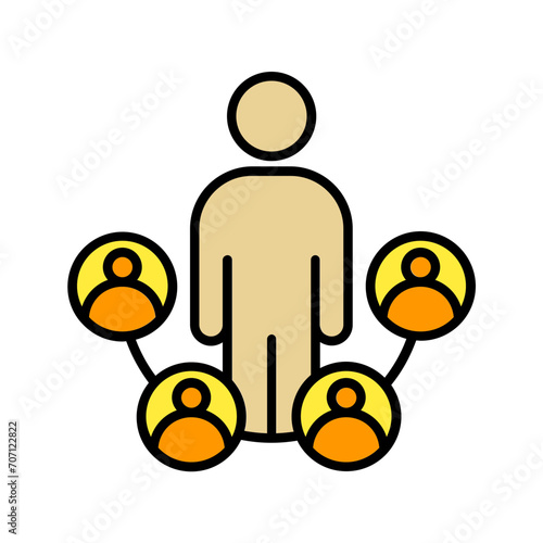 Influence icon. lineal color icon