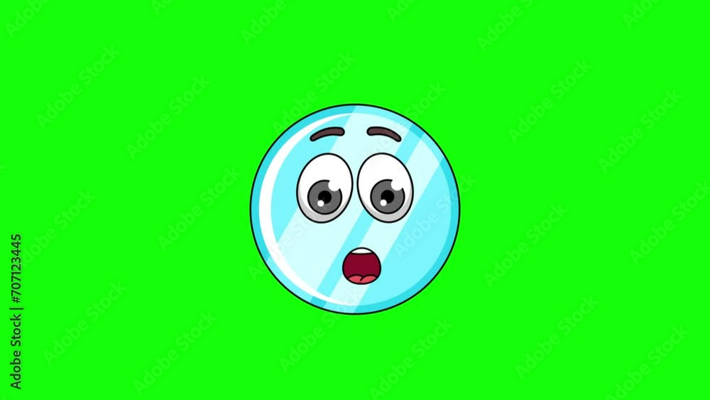 Amazed face emoticon of mirror character animation Amazed face emoticon of mirror character animation