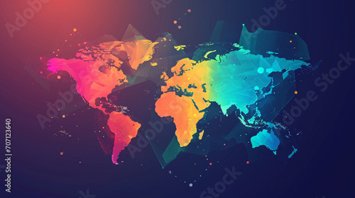 Abstract World Map Background. colorful map