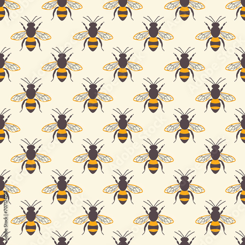 Bumblebee seamless pattern. Can be used for gift wrapping, wallpaper, background © Olezhan